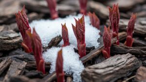 Prace ogrodowe w styczniu, Pielęgnacja ogrodu zimą, piwonie