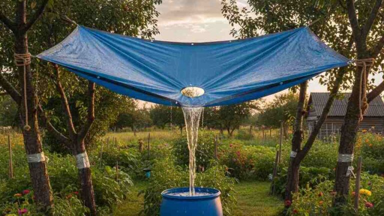 zbieranie deszczówki, domowe sposoby na zbieranie wody z rynny, deszczówka z rynny